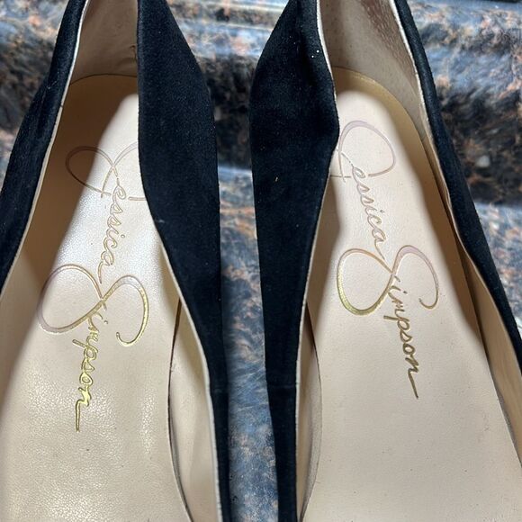 Jessica Simpson Wedge Black With Bow Size 8M - Picture 3 of 5